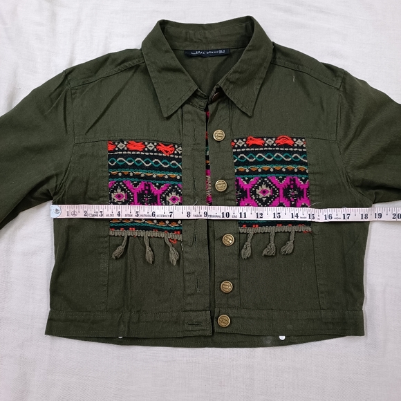 Olive denim jacket - Picture 2 of 6